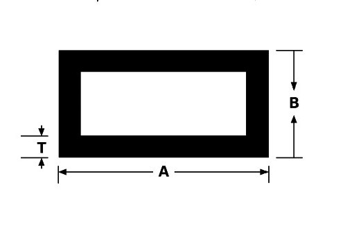 Standard Aluminium Extrusion Range rectangle tube